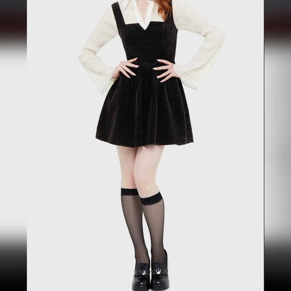 Killstar Black Velvet Mini Dress - Picture 6 of 7